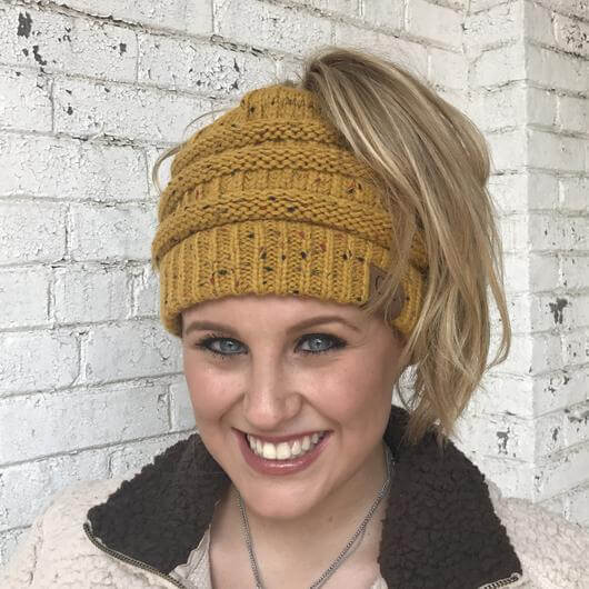 Classy Cowgirl Co. || 
CC Beanie Tail- Flecked Mustard
$ 16