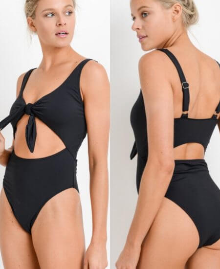 State of Cotton || Beach Babe Black One Piece $27.25