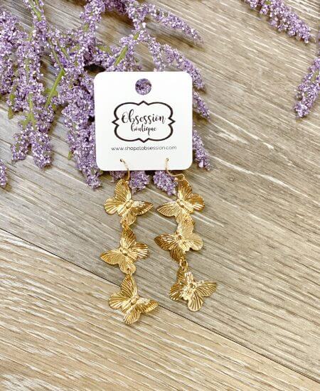 Obsession Boutique || Believe in the Good Earrings - Gold $12.00