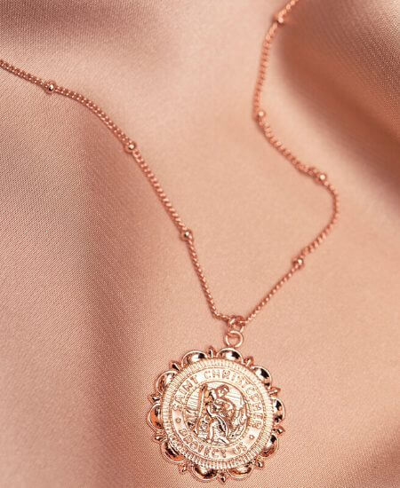 The City and Stars || Flower Saint Christopher Necklace $75.00