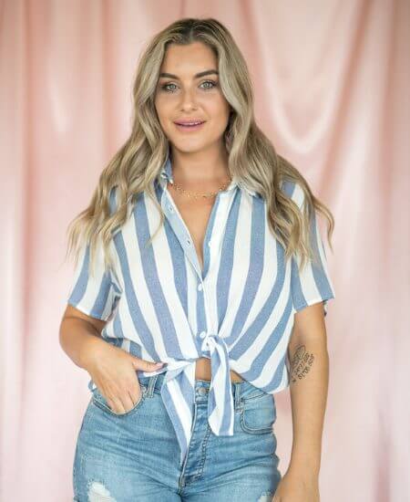 Shellsea || ON THE BRIGHTSIDE STRIPED TOP WHITE $24.99