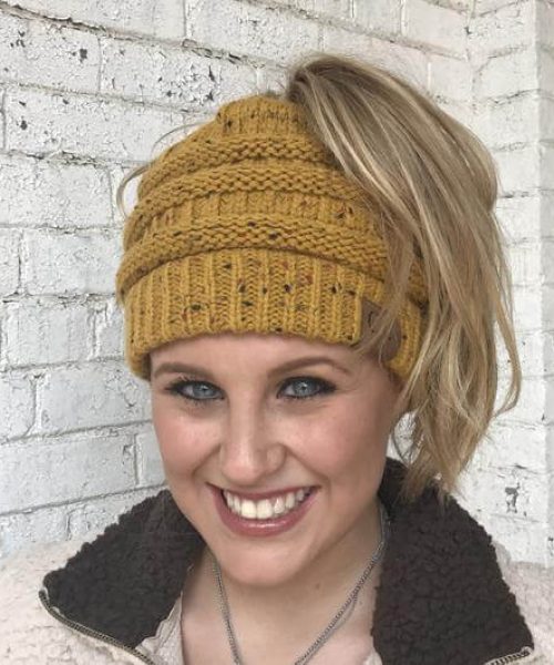 Classy Cowgirl Co. || 
CC Beanie Tail- Flecked Mustard
$ 16